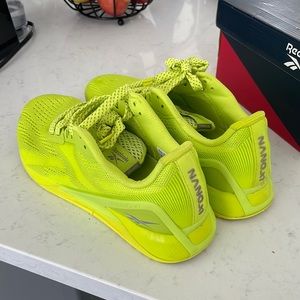 Reebok nano x1, highlighter yellow, size 7, worn once, like new